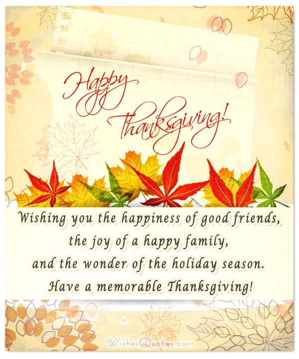 Thanksgiving Wishes - Thanksgiving Card