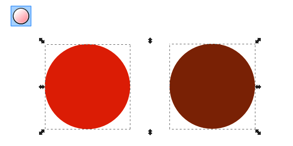 red and brown circle
