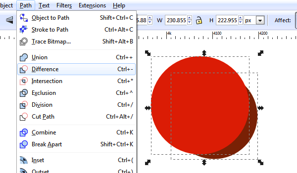 circle difference shading