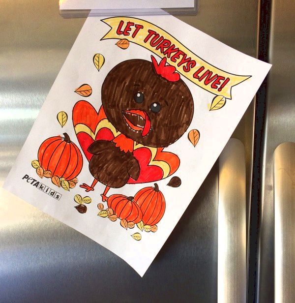 Turkey Coloring-Sheet-on-Fridge