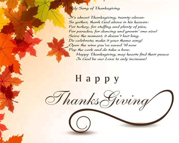 Happy Thanksgiving Poems & Prayer 