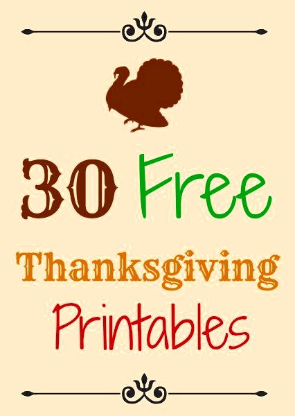 30 Free Thanksgiving Printables Banners Signs Tags