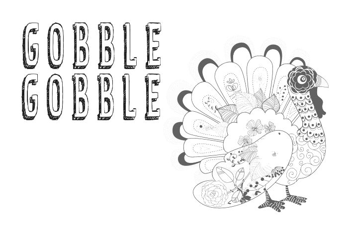 Gobble Gobble Coloring Placemat 