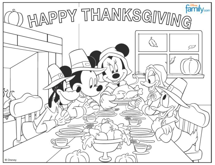 Mickey Thankgsiving ColoringPage