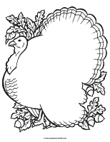 Turkey Coloring Page Outline or Shape Book