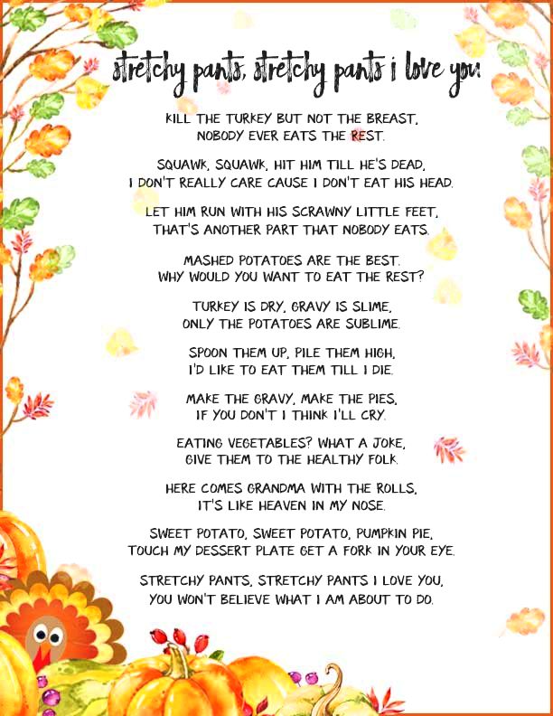 Funny Thanksgiving Poems - Add some silly poetry to your Thanksgiving table this year. Your grandkids will smile at these turkeys’ antics, and the poetry will help their reading skills, too.