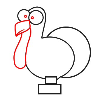 How to Draw A Cartoon Turkey