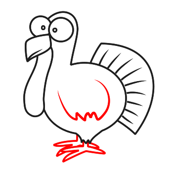 How to Draw A Cartoon Turkey