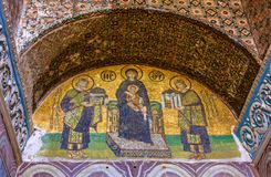 Mosaic icon in Hagia Sophia, Istanbul, Turkey. Virgin Mary and S Stock Photos
