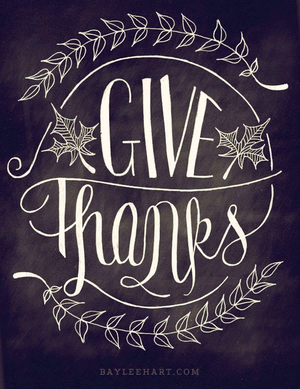 Give thanks thanksgiving typography 