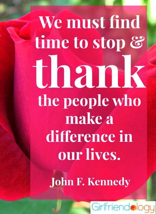 Stop to thank JFK quote, Thankful Thursday