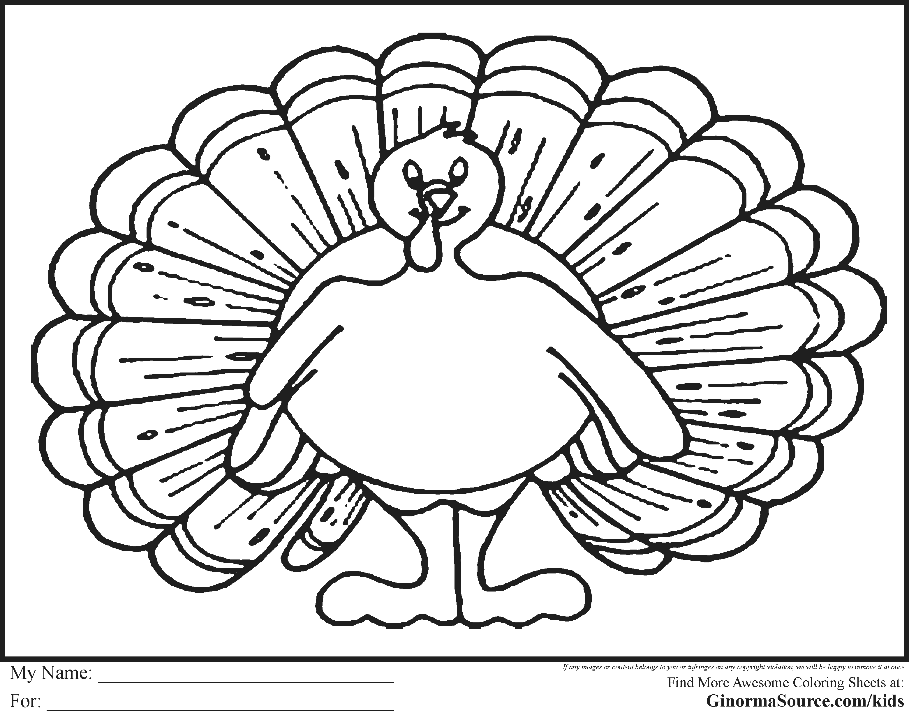 Thanksgiving Turkey to Color