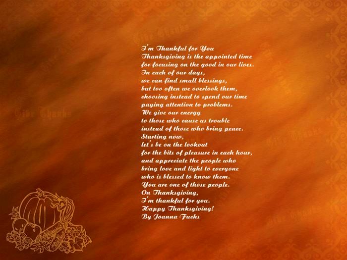 Meaningful Happy Thanksgiving Poems For Family Free