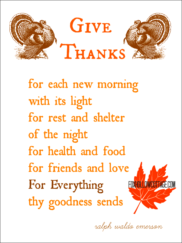 Thanksgiving poems Each day put in your