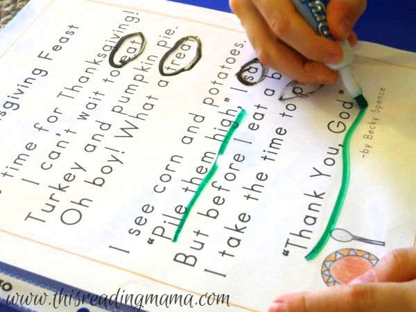 circle rhyming words and quotation marks