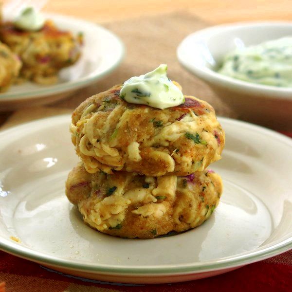 Chicken Cakes with Cilantro Garlic Mayonnaise