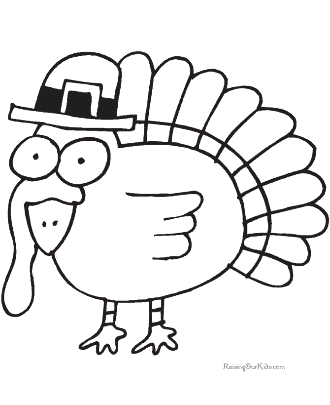 Turkey Coloring Page to Print 008