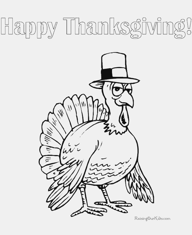 Happy Thanksgiving Turkey Coloring Pages 024