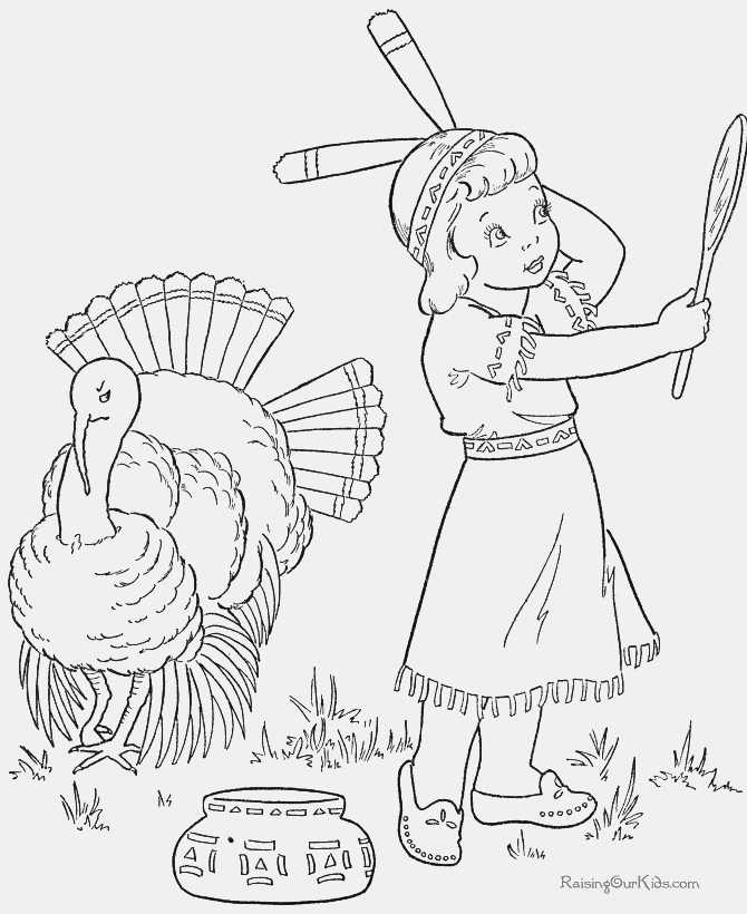 Free Thanksgiving Turkey Coloring Page 003