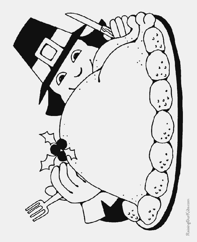 Turkey Dinner coloring pages for Thanksgiving 016