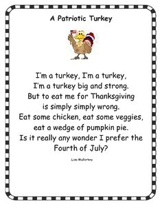 Short poultry songs - poultry poems for recitation - kid thanksgiving dinner and runs because