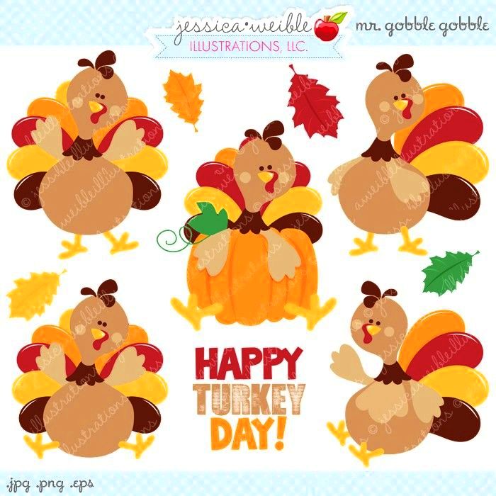 Mr gobble gobble - cute digital clipart - commercial use ok, poultry clipart, poultry graphics, thanksgiving clipart by jw illustrations poultry, thanksgiving clipart, thanksgiving