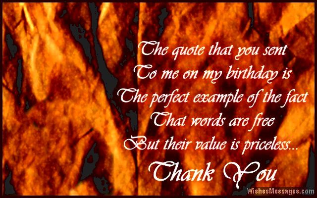Beautiful quote to say thank you for birthday wishes