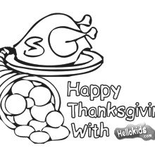Cornucopia for thanksgiving coloring page