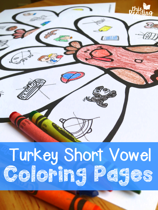 Turkey Short Vowel Coloring Pages - FREE - This Reading Mama